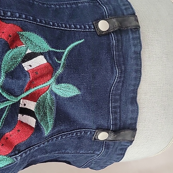 Bebe Patch Jean Jacket with Side Pockets, Size: M - Picture 8 of 12